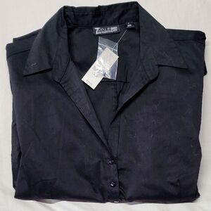 7th Avenue Black Button-Up Shirt
